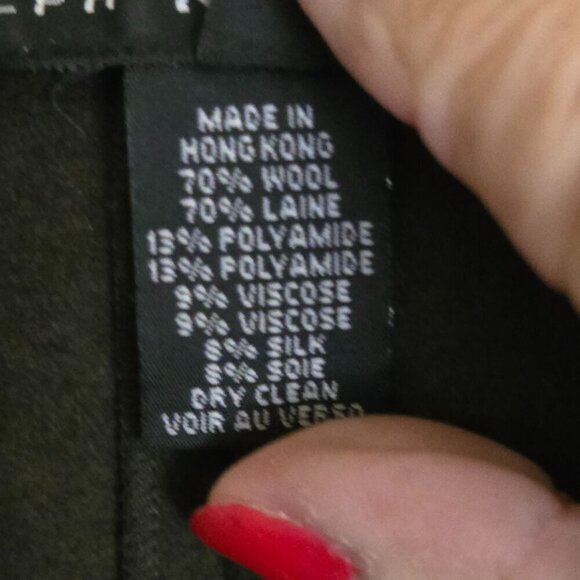 Ralph Lauren Black Label Vintage Wool Blend Dark Olive Open Front Unique Jacket - Picture 6 of 6